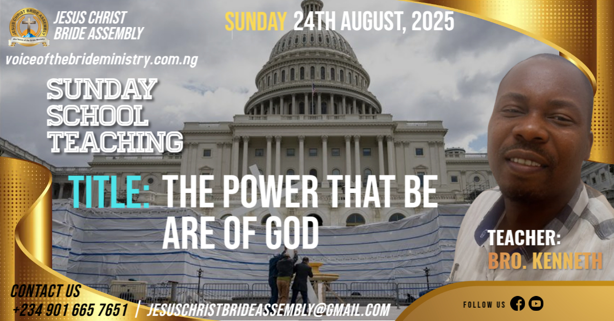 THE POWER THAT BE ARE ORDAINED OF GOD